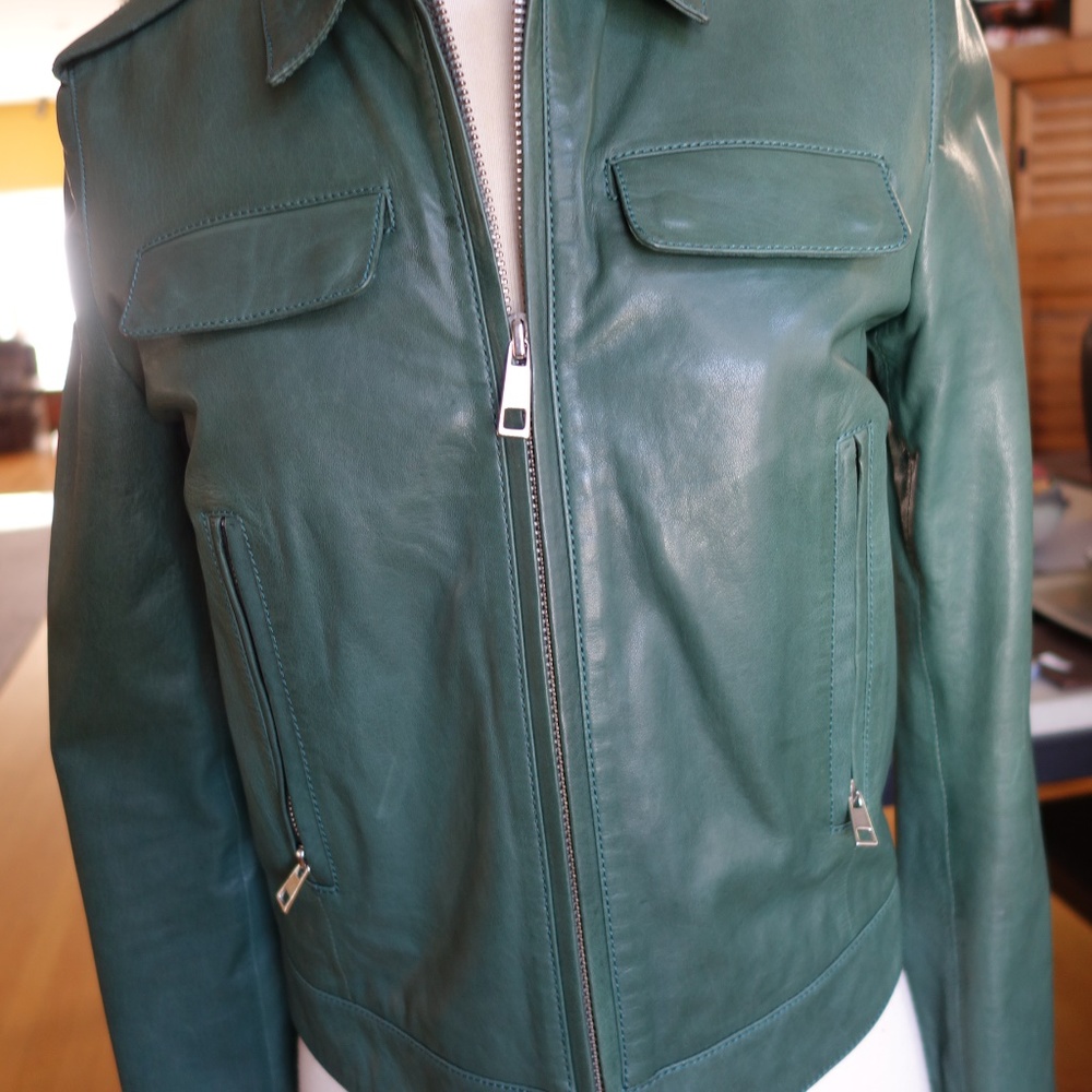 NWT! $900+ Each X Other leather jacket in green S